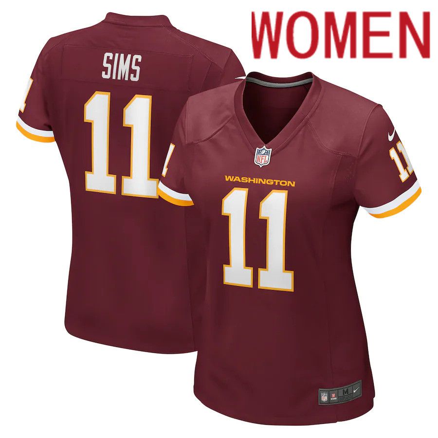 Women Washington Redskins 11 Cam Sims Nike Burgundy Game NFL Jersey